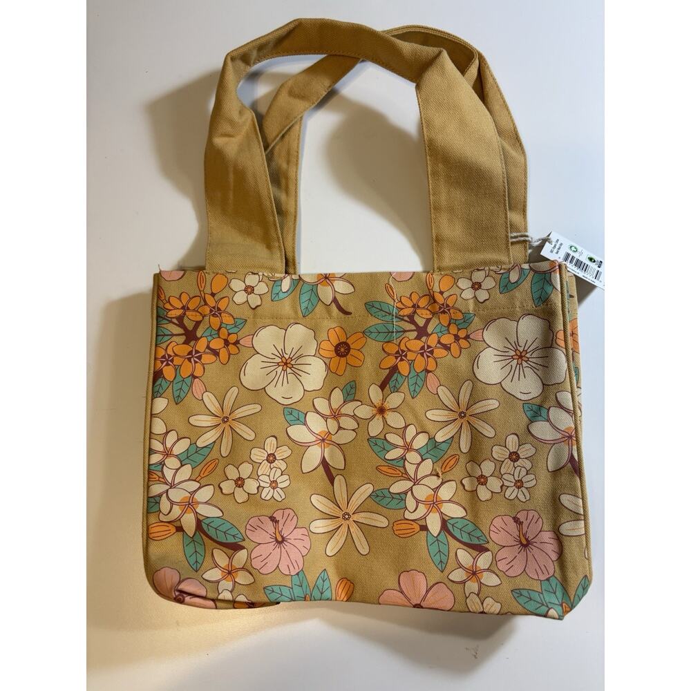 Tag Aloha Co Floral Tote Bag Small Lightweight Open Top Double Handles Logo - Picture 3 of 3